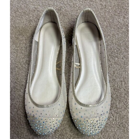 DB Studio David’s Bridal Gold Sparkle Glitter Flats Womens Size 11 - Picture 1 of 5